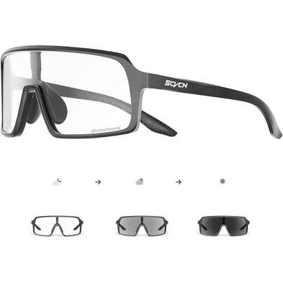 Gafas de Ciclismo Auto-Tintadas para Hombres y Mujeres, Gafas de Sol Deportivas Fotocromáticas, Gafas de Carrera Transparentes, Marco TR90, Gafas de Ciclismo MTB Rápidas con Protección UV400, Gafas Deportivas para Correr y Conducir