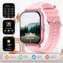 新款学生智能手表，具有通话、音乐、健身追踪、天气显示和游戏功能 - 彩色 - 查看 3