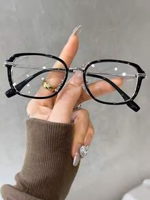 1副新款窄方框超轻男士时尚无度数眼镜，适合日常上学和工作通勤。 - 無色 - 查看 7
