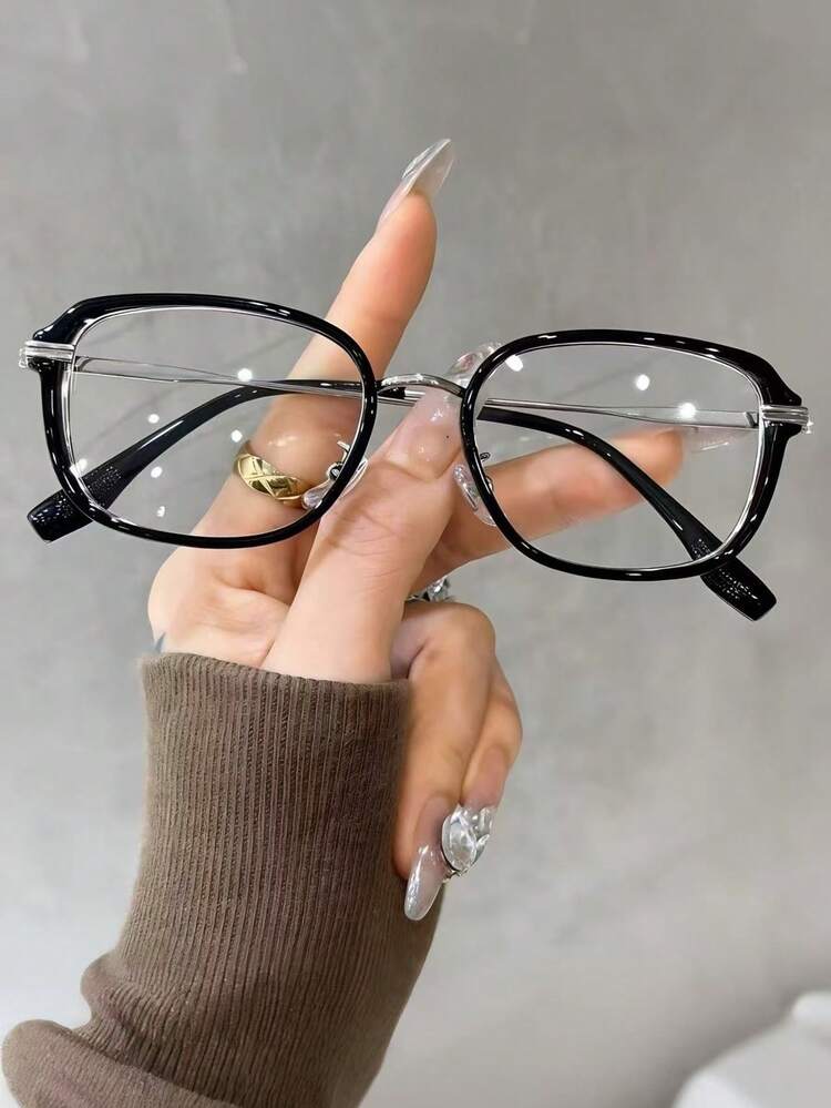 1副新款窄方框超轻男士时尚无度数眼镜，适合日常上学和工作通勤。 - 無色 - 查看 6