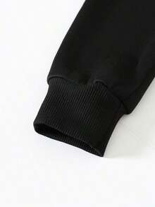 Disney Classic Character Mickey Mouse Print Hooded Sweatshirt - A Street-Style, Crewneck Casual Summer Top Suitable For Both Boys And Girls, Perfect For Holiday Parties, Gatherings, Outdoor Activities, And Everyday Casual Wear. - 黑色 - 查看 4