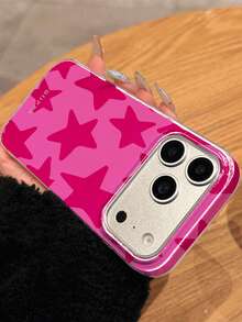 GIIPPA Ốp lưng điện thoại Pink Star Element Fashion 1pc họa tiết ngôi sao cho iPhone 17 Pro Max, phù hợp với 16 Pro Max, 15 Pro Max, 14 Pro Max, ốp lưng điện thoại phong cách Hàn Quốc thời trang và thú vị, tương thích với 11/12/13/14/15/16 Pro Max Plus, thiết kế thanh lịch phù hợp cho cả nam và nữ, món quà lý tưởng cho bạn gái vào dịp Lễ Phục Sinh, mùa cưới, sinh nhật, mùa xuân, tiệc tùng, quà tặng cho mẹ. - Màu Hồng Tươi - Xem 7