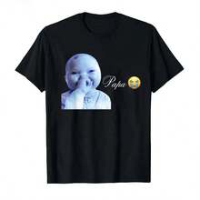 Camiseta de  viral de meme de bebé AI divertido sosteniendo, para hombres y mujeres, 100% algodón, camisetas de manga corta, tops de gran tamaño - Negro - Ver 11