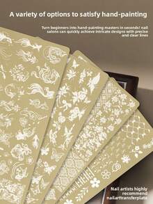 Popular Chinese-Style Nail Art Stamping Plate With Bamboo, Flower, Butterfly, And Gold Rectangular Patterns For Nail Transfer - Multicolor - View 1