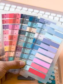1000pcs 5 Styles Retro Color PET Sticky Notes, European Style Index Stickers, Suitable For Students, Office Supplies, 5 Styles Per Pack - Multicolor - View 8