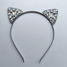 1个闪亮水钻猫耳发箍，甜美少女风派对发饰，跨境热销批发发饰，发带，发圈 - 彩色 - 查看 5