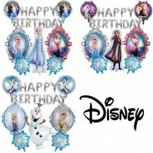 20pcs Frozen Birthday Balloon Set  Anna Olaf Snowflake Birthday Party Family Gathering Aluminum Foil Balloons - Multicolor - View 5