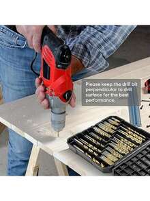 99PCS 1.5-10mm Twist Drill High Speed Steel Titanium-Plated Twist Drill Bit Steel Plate Drill Tapper Drill Bit Woodworking Tools - 1 - View 4