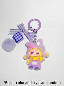 1个可爱卡通女孩戴帽子植绒钥匙扣，植绒卡通吊坠，毛绒钥匙扣，可爱小饰品，包包挂饰，汽车钥匙扣，钥匙链挂绳，钥匙扣，钥匙圈配件，钥匙圈，情侣钥匙扣，女士钥匙扣，圣诞礼物，圣诞袜填充物，生日礼物，朋友礼物，节日礼物，活动纪念品，派对小礼品 - 彩色 - 查看 19