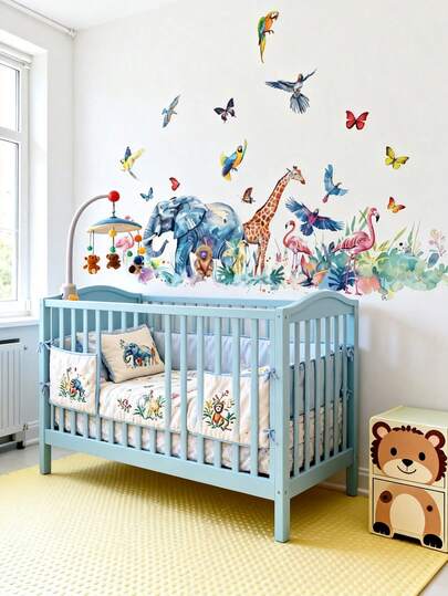 1pc Animal Boy Decorative Wall Sticker, Self-Adhesive, Removable, Personalized Gift For Kids Room, Nursery, Living Room, Bedroom, Window Decor - Cute Creative Wall Art For Children