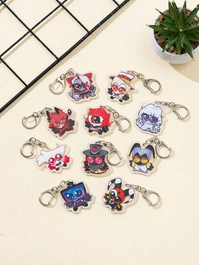 1pc Acrylic Cute Cartoon Big Eye Moe Anime Theme Keychain Pendant, Backpack Decor/Bag Accessory/Schoolbag Accessory/Wallet Pendant/Gift For Friends