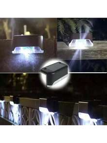 [Luces Solares para Valla] Juego de 4/8/12/16 Luces Solares para Valla, Luces Decorativas para Exteriores para Patio, Balcón, Escaleras, Jardín y Piscina, Luces de Ambiente Festivo para Halloween y Navidad - Multicolor - Ver 9