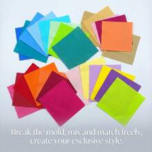 42 Pieces Candy Color Fabric Set 12.7*12.7 Cm Fabric Set, Pre-Cut Suitable For DIY Sewing And Scrapbooking | Colorful | 100% Polyester Craft Material | Great For Handmade Crafts And Sewing Supplies, Suitable For Beginners And Enthusiasts Can Also Be Used For Valentine's Day And Holiday Gifts, Sewing Fabrics, Craft Supplies, Quilting Fabrics, Sewing Supplies, Sewing Accessories And Supplies - Multicolor - View 2