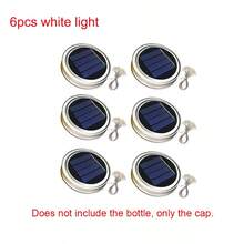 Solar Mason Glas Deckel Lichter, Solar Craquele Glaskugel Lichter, LED Kupferdraht Lichter (Gläser nicht enthalten), Outdoor Garten Wunschlichter, Mason Glas Dekor Feenlichter, Feiertags Weihnachtsdekoration - einfarbig - Übersicht 12