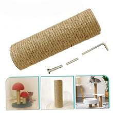 猫抓柱替换件，天然剑麻绳猫抓柱替换件，幼猫攀爬塔猫家具配件替换抓柱，磨爪猫杆替换件，猫攀爬架替换杆，多种规格满足不同需求 - 彩色 - 查看 7