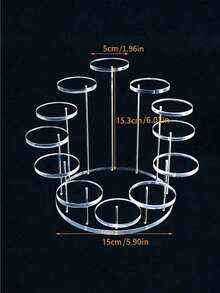 1pc Acrylic Tiered Display Stand, 4/7/12 Slots Transparent Figurine, Blind Box, Dessert, Cake Display Rack - Christmas Party Supplies - Transparent - View 16