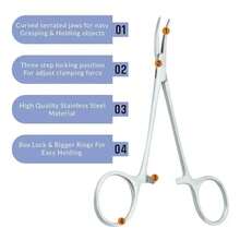 2pcs Stainless Steel Fishing Pliers Set With Line Cutter, Hook Remover, Bent Nose Pliers, Cleaning Clamp, Hair Puller, Straight Nose Pliers, Fishing Locking Pliers - Silver - View 11