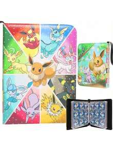 pokemon 限量版宝可梦集换式卡牌游戏高级收藏册 - 每页4个卡位，侧装式，收藏家官方授权礼品，送朋友的礼物，生日礼物，主题派对礼物 - 彩色 - 查看 2