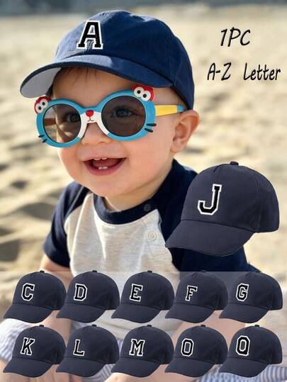 1pc Adjustable Letter Print Baseball Cap, Sun Protection Casual Sports Hat For Baby Girls, Suitable For Princess, Travel, Outdoor Activities, Daily Wear, Birthday Gift