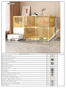 All-In-One Cat Cage, Litter Box, And Cat House, Indoor Cat Villa, Space-Saving Cat Condo - Multicolor - View 17