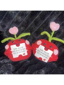 1件苹果盆栽女士圣诞教师礼物-迷你苹果钩针编织带卡片生日礼物送给教师和毕业生。 - 彩色 - 查看 5