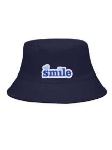 1 Piece The Letter "Smile" Bucket Hat For Women Fisherman's Hats Sunscreen Windproof And Warm Suitable For Daily - Multicolor - View 9