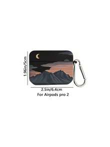 1pc Sunset Pattern Wireless Bluetooth Earphone Case Compatible With Apple 1/2/3/4, Pro/Pro2/Pro3 - Multicolor - View 9
