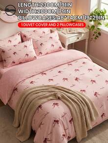 2/3件套数字印花被套组（1件被套+1/2件枕套，不含被芯），樱桃红印花，舒适透气，亲肤柔软抗起球，适用于双人/标准双人/加大双人/特大双人床，四季皆宜，多种尺寸可选，可机洗，优雅卧室装饰 - 彩色 - 查看 15