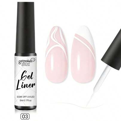 1 Bottle Classic White Gel Nail Polish, Suitable For French Manicure, Can Be Removed Under UV Light, Suitable For Nail Salons