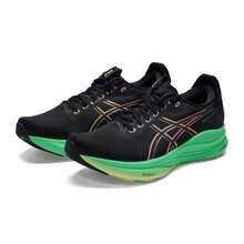 Asics 男士跑步鞋 GEL-KAYANO 32，户外及日常穿着，缓震回弹软底，低帮设计，通勤及旅行，简约舒适休闲运动鞋 1011C052-004 - 黑色/綠色 - 查看 3
