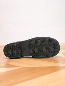 Women's Loafers, Round Toe Metal Buckle Flat Shoes, Outdoor Retro Women's Shoes, Casual College Style Shoes - Black - View 8