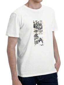 Camiseta Blanca para Hombre con Diseño Gráfico Abstracto Estilo Streetwear - Blanco - Ver 3