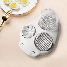Multi-Function Egg Slicer - Slices, Dices, Cubes Hard Boiled Eggs - Kitchen Tool, ABS Material, No Battery Required - White - View 3