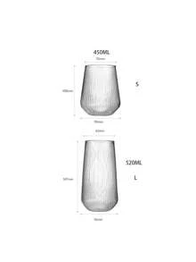 1个极简主义耐热耐冷水滴形玻璃杯，适用于茶、果汁、咖啡、拿铁、莫吉托、鸡尾酒 - 無色 - 查看 9