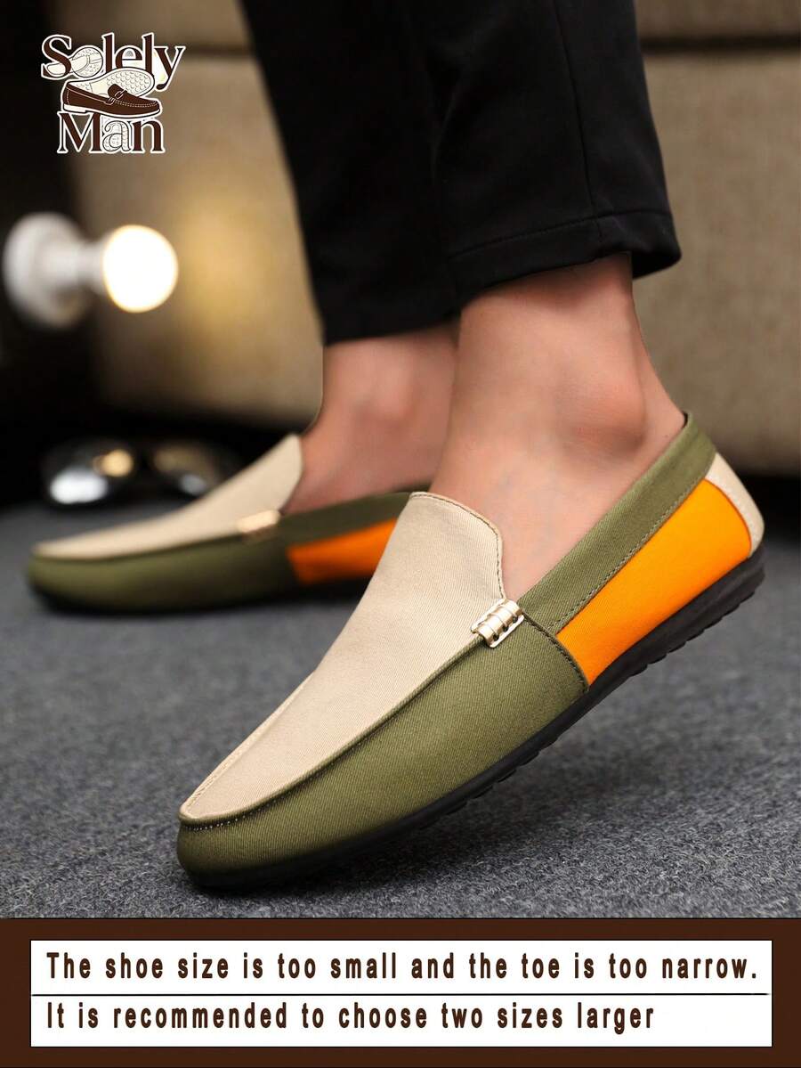 男士乐福鞋 新款休闲鞋 百搭莫卡辛鞋 一脚蹬渔夫鞋 休闲鞋 布面平底船鞋 黑色鞋 商务皮鞋 正装鞋（尺码偏小偏窄，请订购大 2 码）