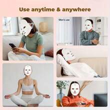 7色光疗面膜 - USB充电，无香型，沙龙级家用护肤面膜 - 完美的节日礼物（女性适用）