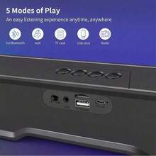 3D环绕蓝牙音箱，高品质扬声器材质，家庭影院音箱，双扬声器带RGB灯光效果，1200mAh电池，支持USB/SD/AUX/FM收音机，内置低音炮和USB充电，无线蓝牙音箱，适用于电视/音乐/游戏 - 彩色 - 查看 10