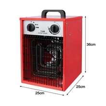 LILIIN Electric Fan Heater, 400V, Construction Heater, Radiant Heater, Heating Device, Fan Heater With Thermostat, Electric Heater With 4 Heat Settings (5 KW), Black/Red - Red - View 3