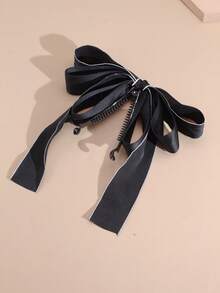 1 pieza Clip de pelo con lazo de cinta de satén multicapa, accesorio de pelo elegante y de moda adecuado para todas las ocasiones, pasador de pelo, barretas de pelo, horquilla - Estilo 1 - Ver 3