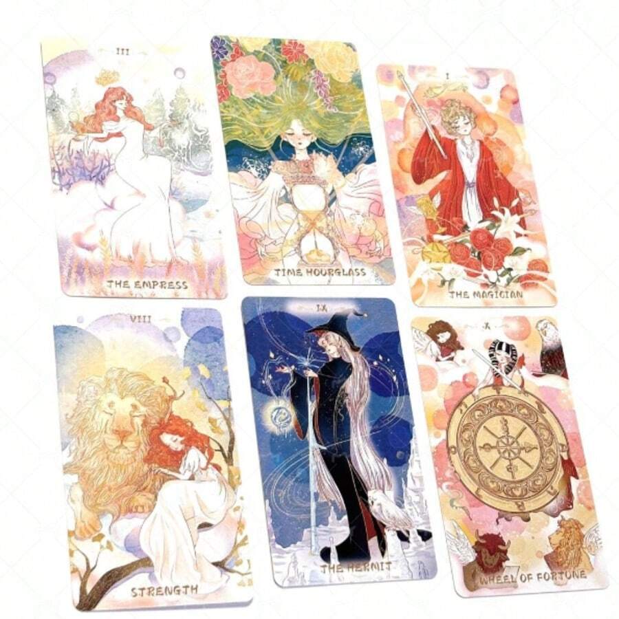 Serenity Tarot Card Deck, 80pcs 10*6cm Exquisite Illustration Desktop Game Cards, Suitable For Party Gathering Casual Interactive Games, Birthday Collection Gift - Multicolor - View 1