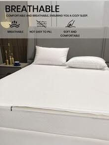 1件装六面防水床垫保护套，防水表面，适用于8英寸厚床垫，适用于双人床、单人床、大号床、厚床垫，透气静音，床垫套，可水洗，低过敏性，优质拉链床垫垫，理想的家居礼品，完美的节日礼物，舒适保暖。 - 白色(床單高20) - 查看 8