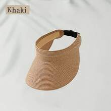 1pc 2026 New Hand-Woven Straw Hat, Suitable For All Four Seasons, Wide-Brim Sun Hat, Easy To Store, Foldable, With Adjustable Headband For The Beach