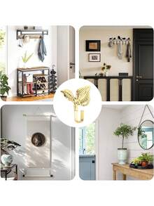 2pcs Leaf Shaped Metal Curtain Hooks With Screws, Multi-Color Options, Suitable For Wall And Curtain Rods - Multicolor - View 10