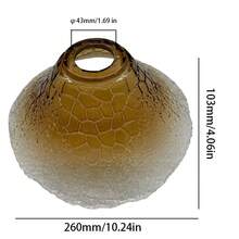 10.24 Inch Amber Glass Crackle Finish Flared Lamp Shade, E26/E27 Universal Base, Suitable For Kitchen Island, Dining Room, Living Room, Bedroom, Hallway, Entryway, Bar, Hotel, Cafe