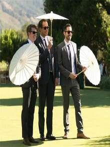 1pc White Paper Parasol - No Handle Or Feather Decor, Suitable For Wedding, Photography, Cosplay, Party, Beach Decor, Applicable For Halloween, Christmas, New Year, Valentine's Day And Other Festivals And Party Events - Multicolor - View 4