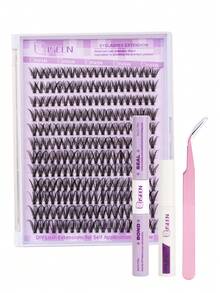 1456pcs, 640pcs, 168pcs, 240pcs, D Curl, C Curl, Lash Clusters Lash Extension Kit DIY Lash Clusters Eyelash Extension Kit, 8-18mm 30D 60D Manga Individual Lashes Kit With Lash Bond And Seal, Lash Tweezers, Remove For Self Use At Home, Eyelashes Individual Kit, Lashes, Lash Cluters - Multicolor - View 9