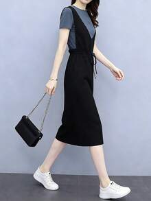 Women Midi Dresses - 灰色 - 查看 5