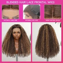 NATAN Sufeey Water Wave Lace Front Wig For Women - 13x4 HD Ombre Brown, Pre-Plucked With Youngsters Hair, 180% Density, Transparent Lace Closure - S4/27 - View 8