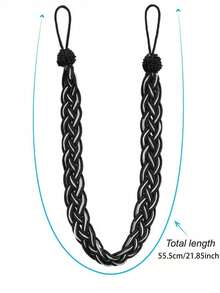 2pcs Polyester Braided Macrame Curtain Tie Backs, Multi-Color Options, Suitable For Curtain Fixing And Decoration - Multicolor - View 5
