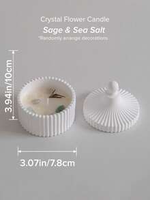 1pc Natural Crystal Dried Flower Scented Handmade Striped Container Candle Gifts, Chakra Crystal Rolling Double Point Healing Energy Yoga Natural Stone - Warm Light - View 14